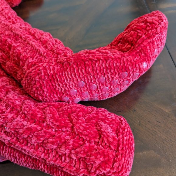 Draper James x Lands' End  Women's Cable Knit House Slipper Socks - Picture 5 of 6